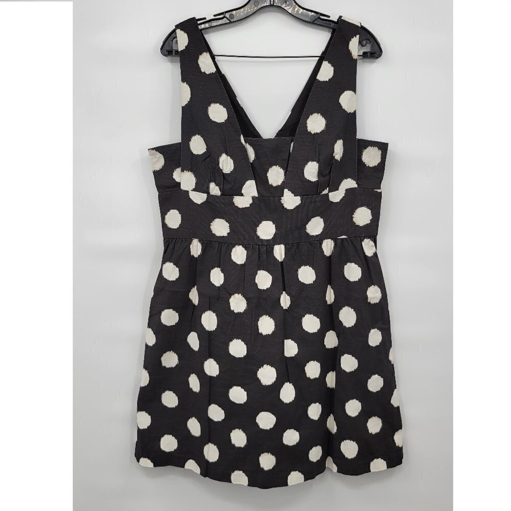 Loft Women Black Polkadot Slimfit Sleeveless Casual Summer Mini Dress Size 14